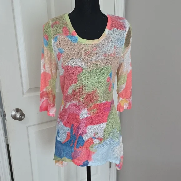 Vibrant Multicolor Women's Tunic Top - Picture 1 of 4